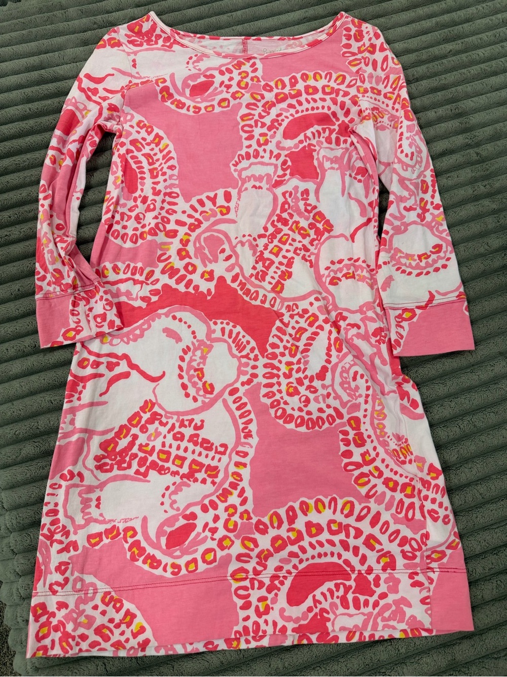 Lilly Pulitzer Pink and Yellow Abstract Print Dress